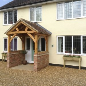 High Brick Plinth Porch Exterior