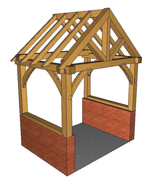 brick plinth oak porch