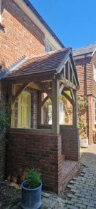 High Brick Plinth Porch Side View